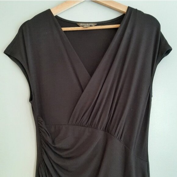 TOMMY BAHAMA Faux Wrap Short Sleeve Soft & Stretchy Dress Black Sz M - Picture 2 of 13